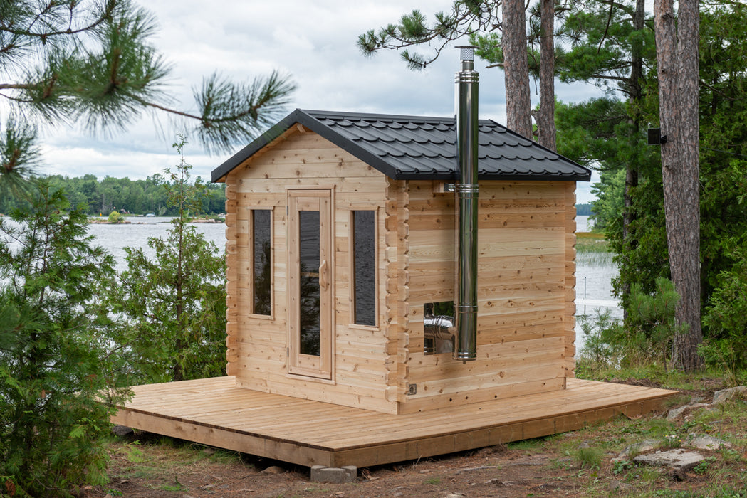 Dundalk Leisurecraft Georgian Cabin Outdoor Traditional Sauna for 2-6 Person from Canadian Timber