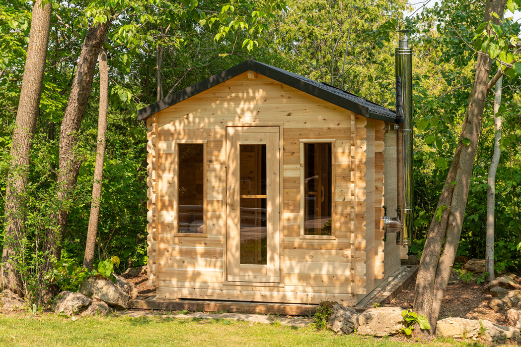 Dundalk Leisurecraft Georgian Cabin Outdoor Traditional Sauna for 2-6 Person with Changing Room from Canadian Timber