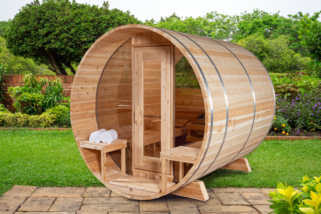 Dundalk Leisurecraft Serenity MP Barrel Sauna for 2-4 Person from Cedar