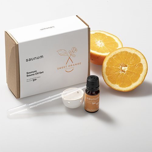 Saunum Aroma Oil Set: Sweet-Orange Aroma Oil with Reservoir, 10ml