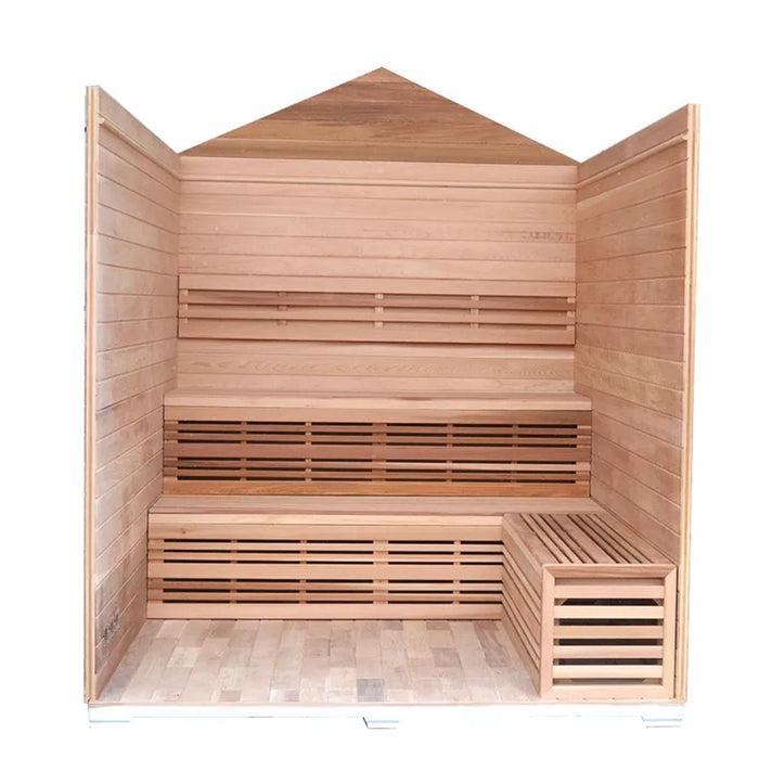 ALEKO Large Outdoor Wet Dry Sauna for 6 Person from Canadian Red Cedar 6 kW UL