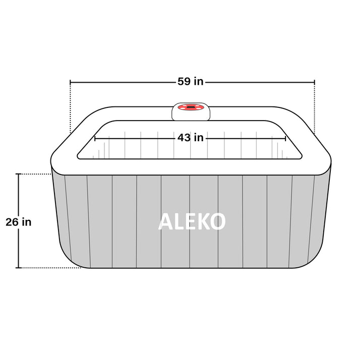 Square Inflatable Jetted Hot Tub with Cover - 4 Person - 160 Gallon - Gray