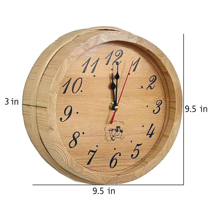 Pine Wood Analog Sauna Clock