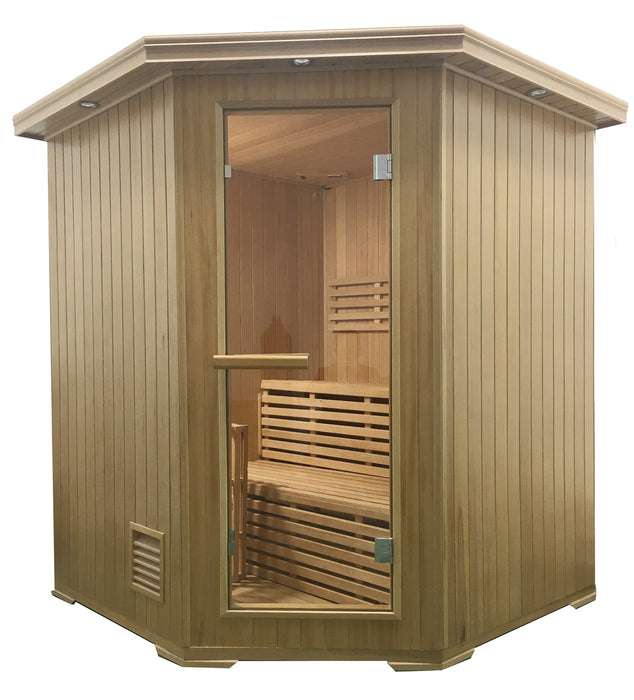 ALEKO Small Indoor Wet Dry Sauna for 4 Person from Canadian Hemlock 4.5 kW ETL