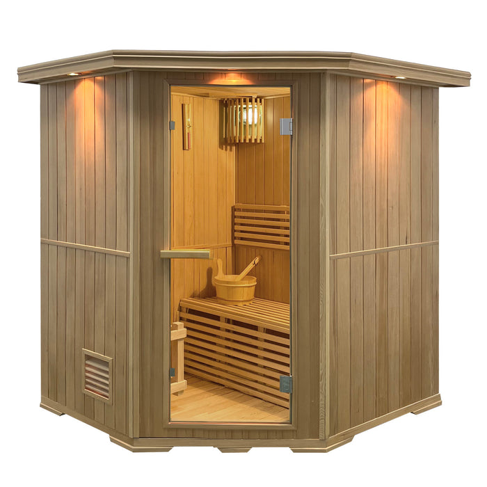 ALEKO Indoor Wet Dry Sauna for 6 Person from Canadian Hemlock 6 kW UL