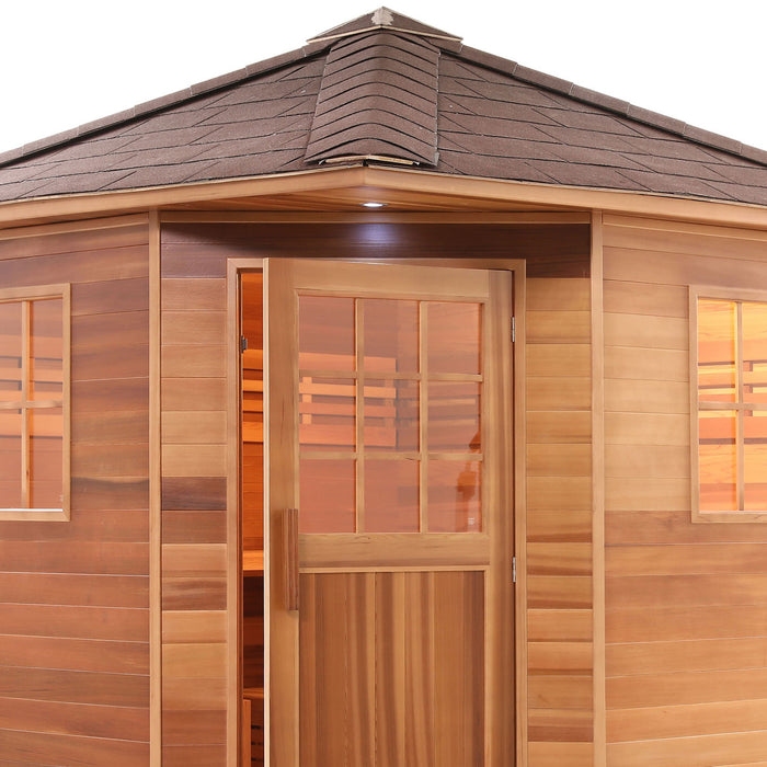 ALEKO Outdoor Wet Dry Sauna for 8 Person from Canadian Red Cedar 8 kW UL