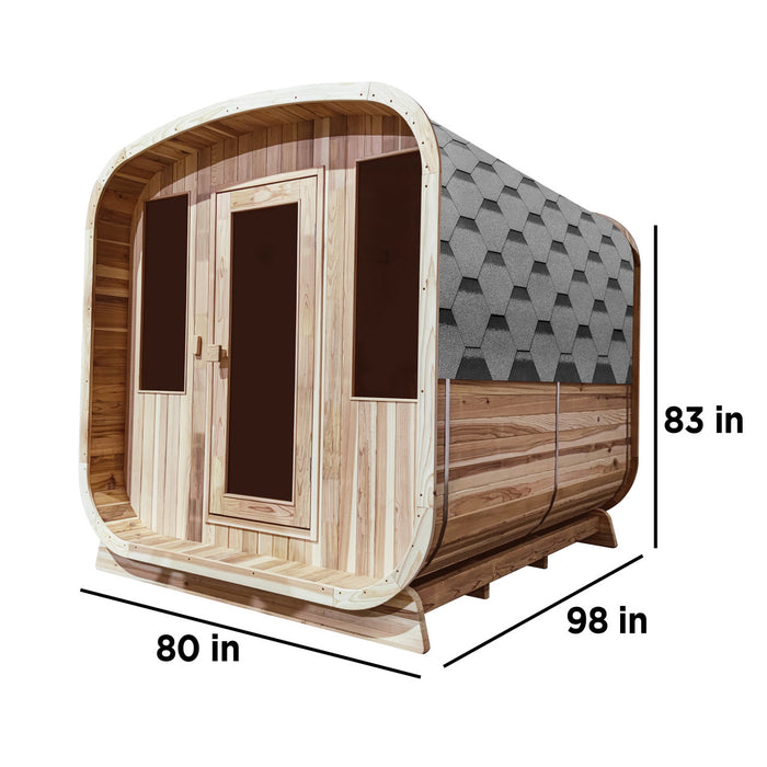 ALEKO Large Outdoor Traditional Cube Sauna for 6 Person from Rustic Cedar 6 kW UL