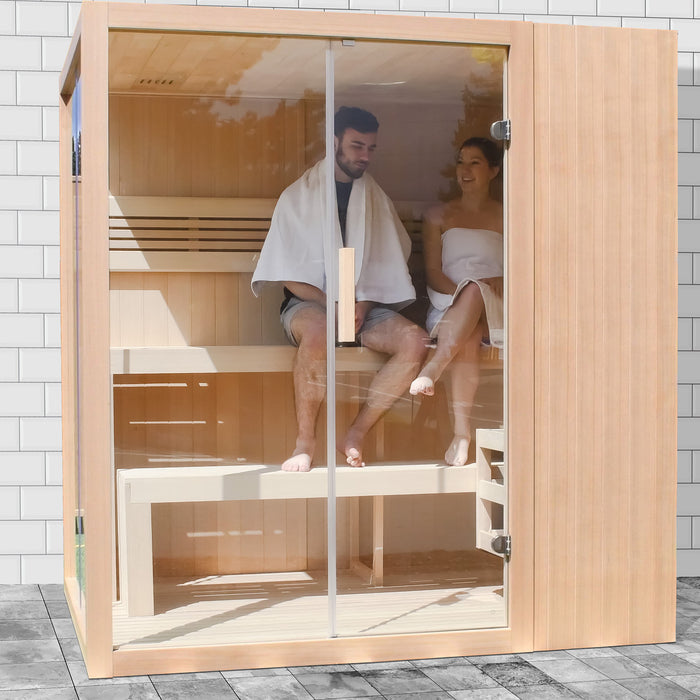 ALEKO Indoor Wet Dry Sauna for 4-6 Person from Canadian Hemlock 4.5 kW UL