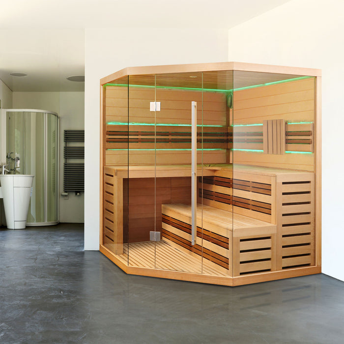 ALEKO Large Indoor Wet Dry Sauna for 6 Person from Canadian Hemlock 6 kW UL