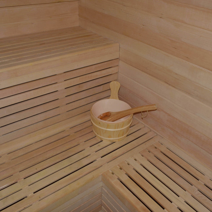 ALEKO Large Outdoor Indoor Wet Dry Sauna for 6 Person from Canadian Hemlock 6 kW UL
