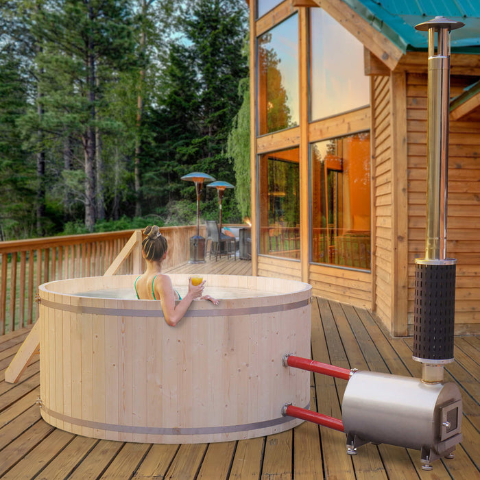 Wood-Fired Hot Tub and Ice Bath – 4-5 Person – Pine