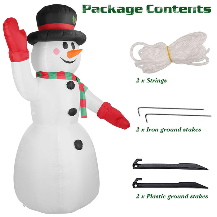 Giant 7.9FT Inflatable Snowman with LED Lights – Adorable Winter Wonderland Decor for Outdoor Display, Christmas 2024