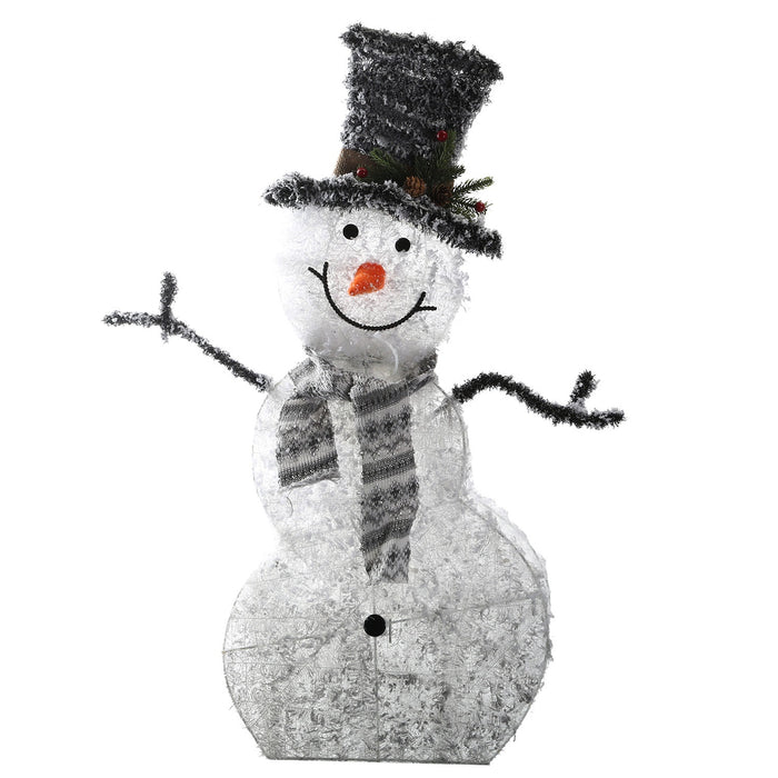 Collapsible LED Snowman Decoration Light – 32-inch Battery Operated, Winter Wonderland Style, Indoor/Outdoor Festive Decor 2024