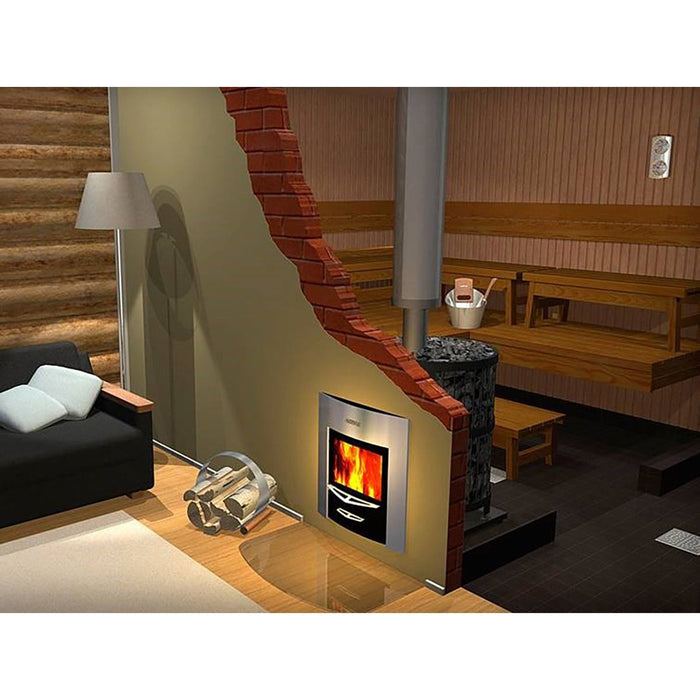 Harvia Legend Series 240 Duo Wood-Burning Sauna Stove 21kW, Fireplace Combo
